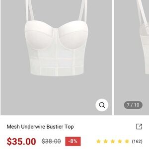 White Mesh Underwire Bustier Top